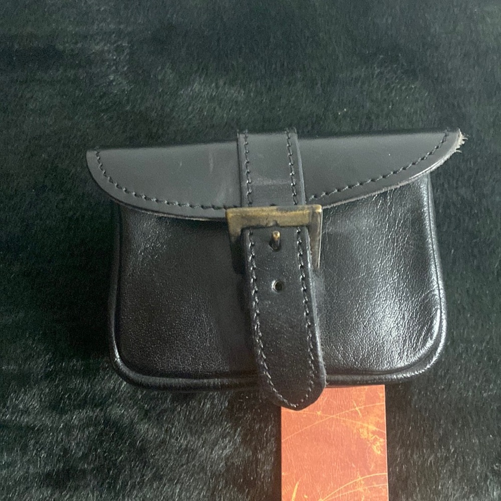 Real Black Leather Warrior Belt Bag NWT